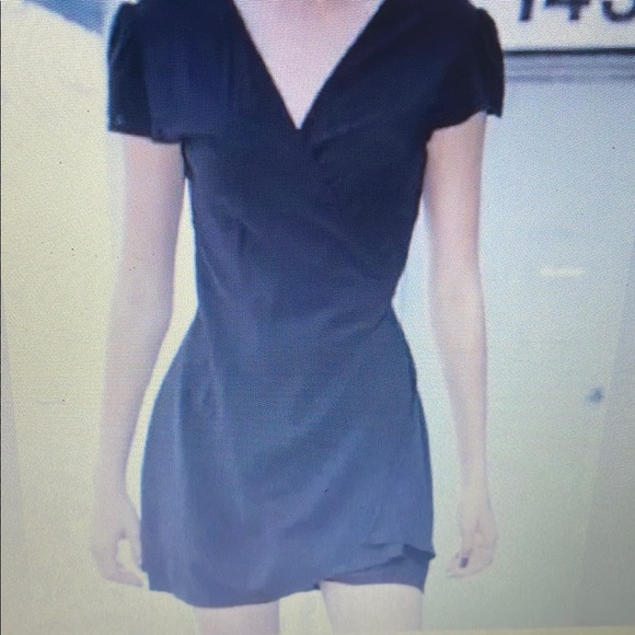 Brandy Melville  Black Wrap Robbi Mini Dress - Picture 1 of 4